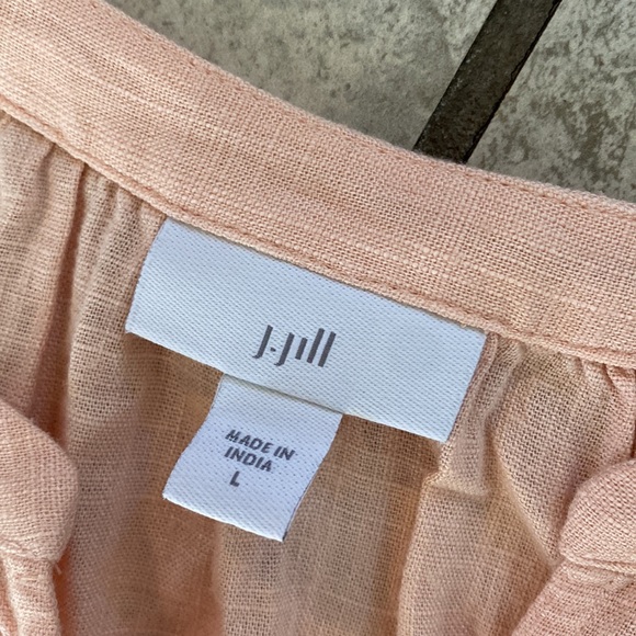 J.Jill Peach Embroidered Linen Top - Picture 6 of 8